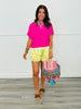 Hot Pink Cuffed Dolman Sleeve Top (Reg.)