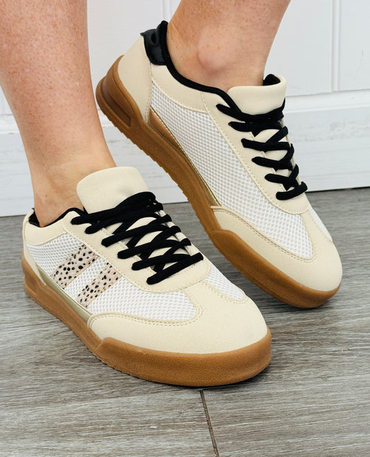 Cream Leopard Retro Runaround Sneakers