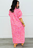 Pink Leopard Contrast Gingham Midi Dress (Reg. and Plus)