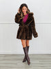 Dark Brown Leopard Faux Fur Hooded Coat (Reg & Plus)