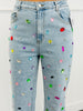 Light Denim Multi Rhinestones Jeans (Reg.)