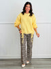Yellow Ribbed Knit Sweater Top (Reg.)