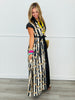 Leopard Striped Contrast Panel Shirt Dress (Reg. & Plus)