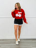 Red Cherry Lace Sweatshirt (Reg. and Plus)