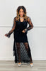 Sheer Lace Side Ruffle Maxi Dress (Reg.) - 2 Colors
