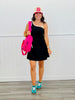 Black Asymmetric Neckline Mini Dress (Reg.)