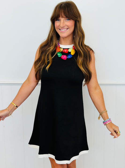 Black/White Lucy Tank Dress (Reg. and Plus)