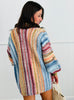 Orange/Blue Striped Pocket Cardigan (Reg.)