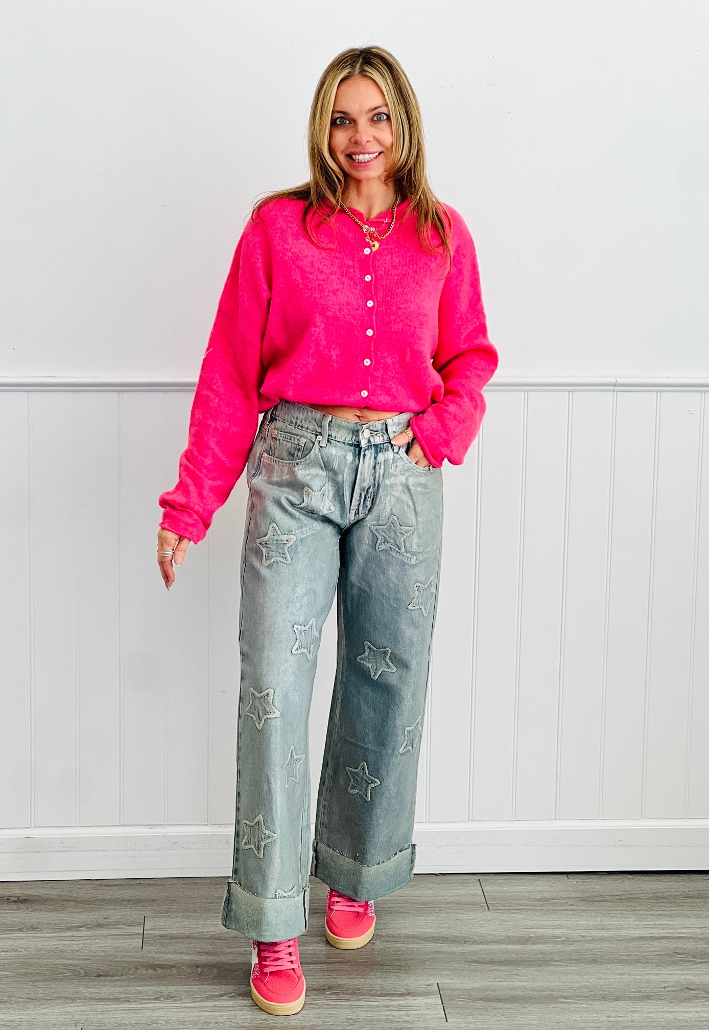 Oli & Hali Washed Foil Love Patchwork Denim Jeans (Reg.)