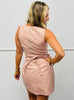 Pink Faux Leather Sleeveless Mini Dress (Reg and Plus)