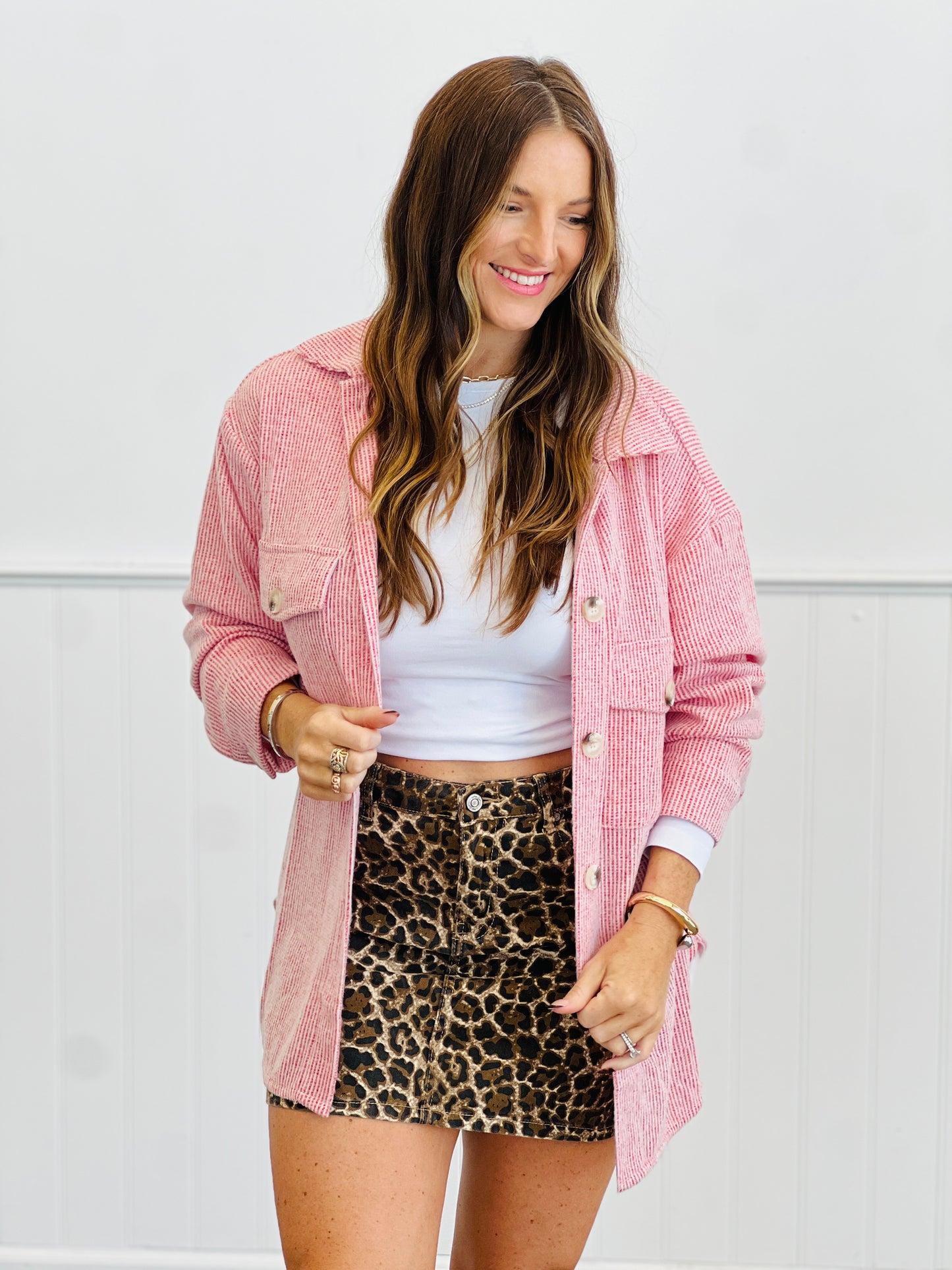Cozy Up Brushed Waffle Shacket (Reg & Plus)-2 Colors
