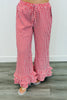 Red Gingham Ruffled Hem Pants (Reg.)