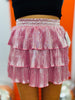 Shimmer Ruffle Tiered Mini Skirt (Reg. and Plus) - 3 Colors