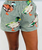 Queen Of Sparkles Green/White Gingham Duck Shorts (Reg. and Plus)