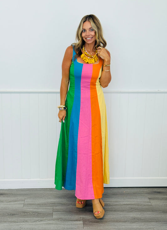 Rainbow Striped Maxi Dress (Reg.)