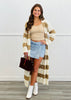 POL Cream/Mocha Striped Maxi Cardigan (Reg.)