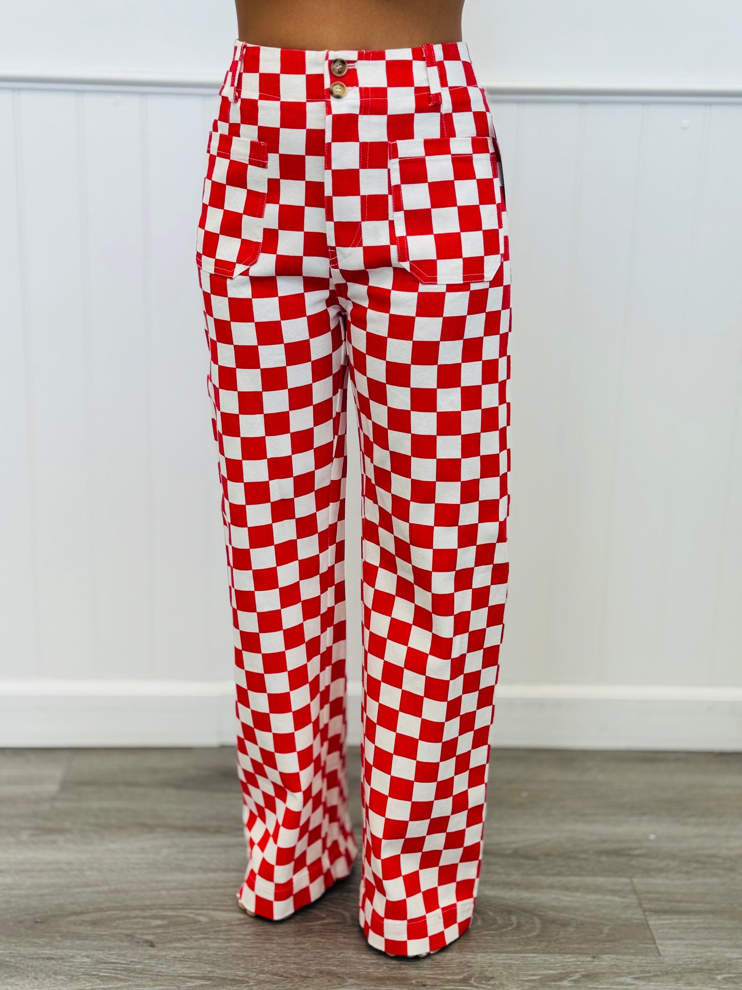 Denim Checkered Pants (Reg.)- 4 Colors