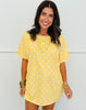 Yellow Polka Dot Short Sleeve Blouse (Reg. and Plus)