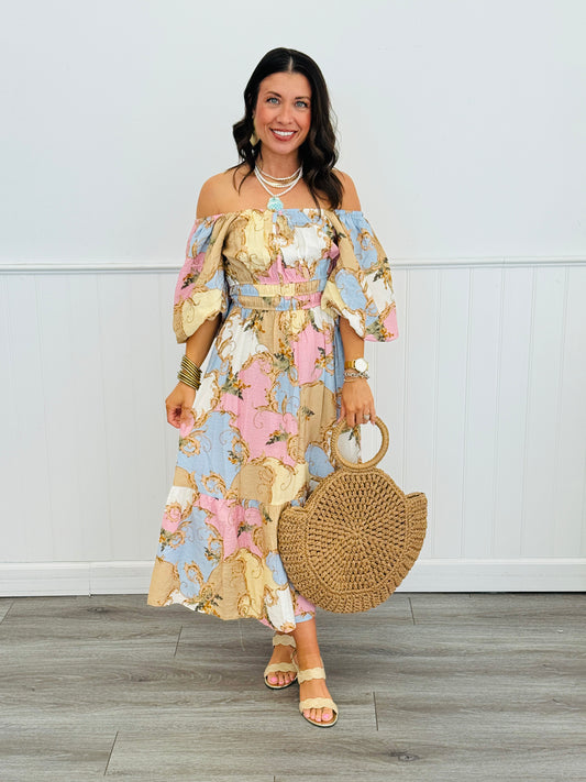 Opal Multi Abstract Print Maxi Dress (Reg & Plus)