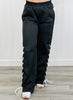 Black Lace Up Detail Top & Pants Set (Reg.)