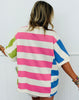 Peri/Pink/Lime Striped Boxy Top (Reg.)