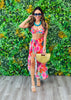Floral Mesh Ruffle Trim Skirt Coverup (One Size)