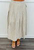 Stripe Pleated Maxi Skirt (Reg & Plus)-2 Colors