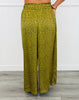 Olive Spotted Print Elastic Waist Pants (Reg.)