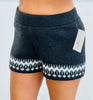 Black/White Trim Sweater Shorts (Reg.)