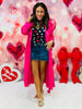 Fuchsia Stylish Satin Trench Coat (Reg.)