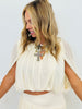 Beige Semi Sheer Overlay Top & Maxi Skirt Set (Reg.)