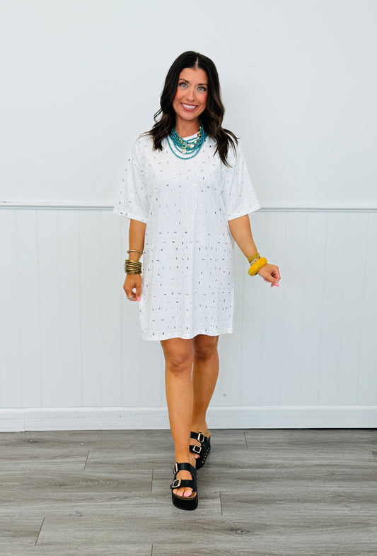 White Multi Rhinestones Top (Reg.)