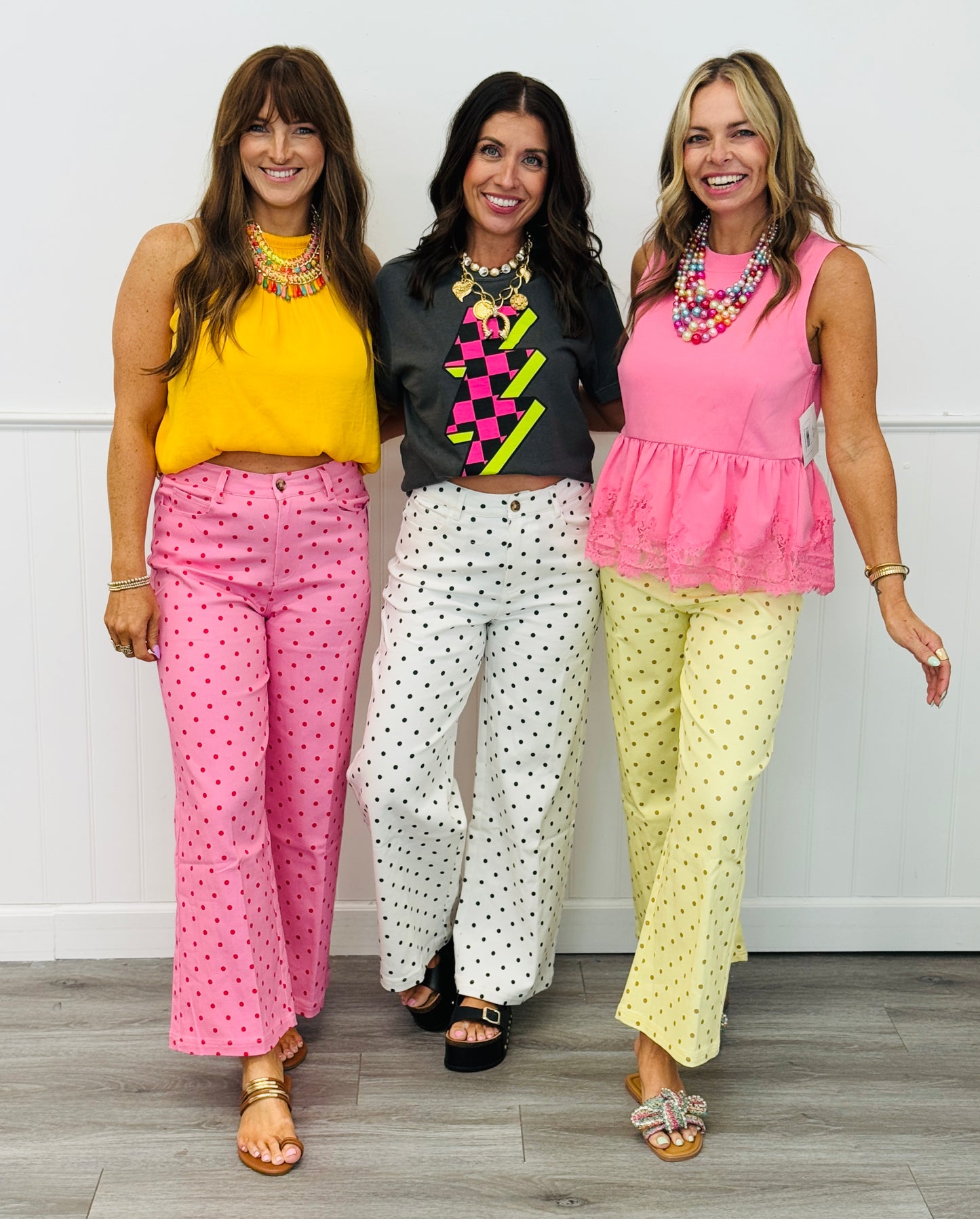 Polka Dot Zip Fly Pants (Reg.) -3 Colors