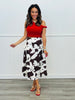 White Cow Print Midi Skirt (Reg.)