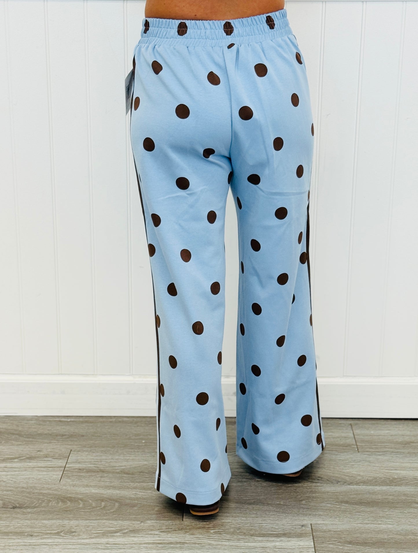 Peri Blue Polka Dot Side Striped Pants (Reg.)