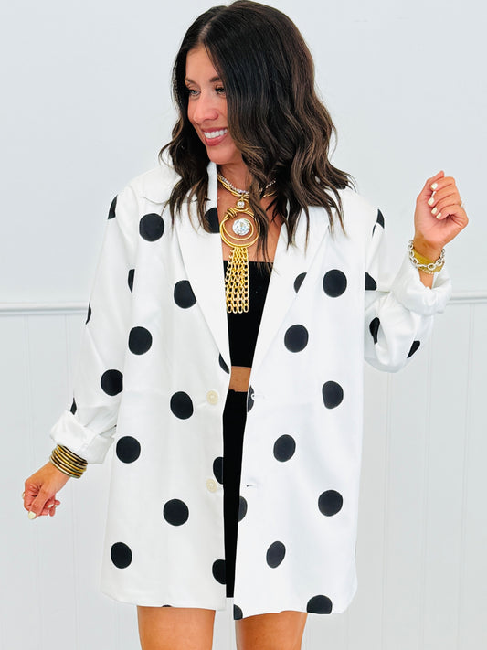 White Polka Dot Blazer (Reg.)