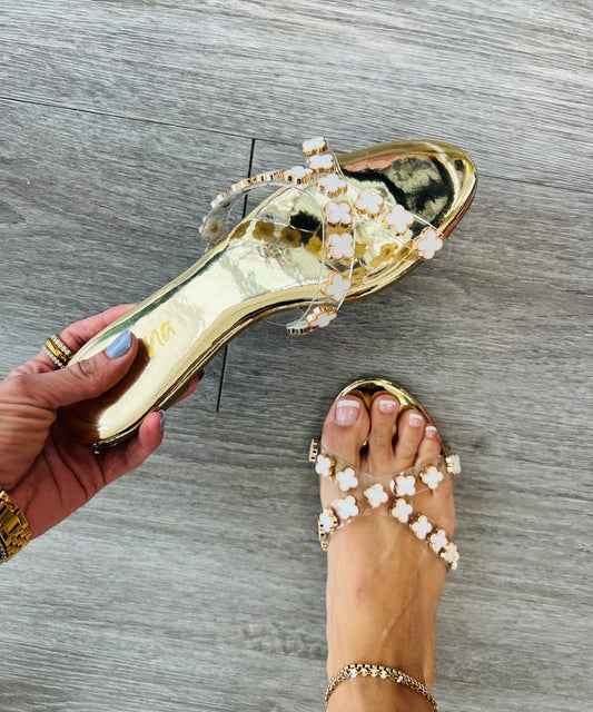 Gold Feeling It Out Sandals