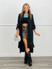 Black Sparkle Midi Shirt Dress (Reg. and Plus)
