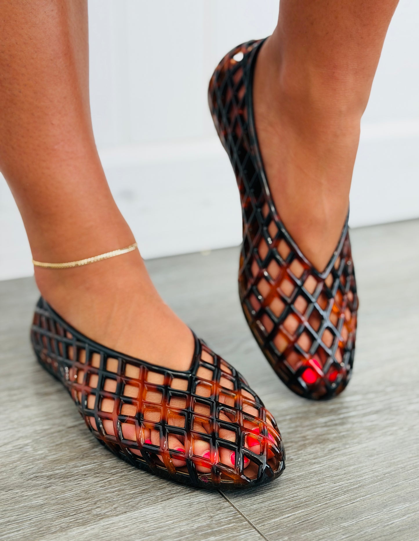 Tortoise Retro Revival Jelly Flats
