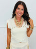 POL Stud Accent High Low Tee Top (Reg.)-2 Colors
