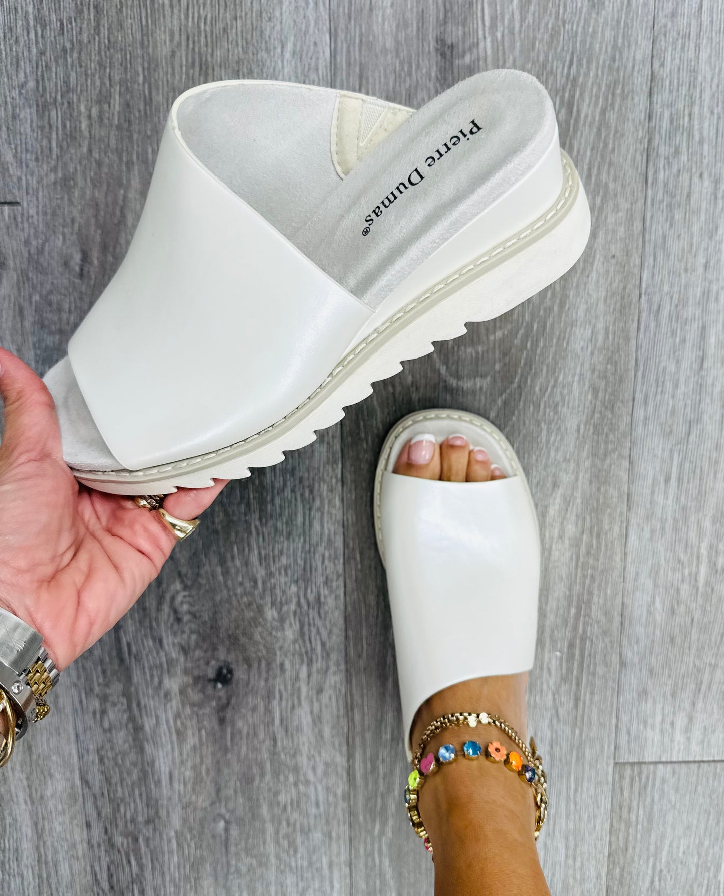 Ivory Exceptional Style Slip On Wedge Sandals