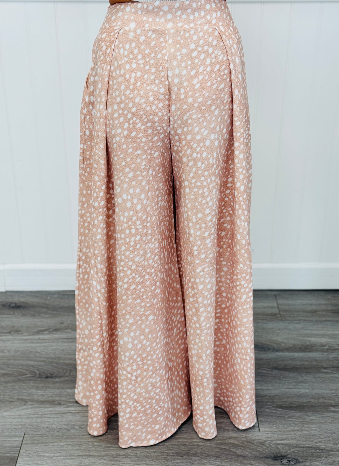 Beige Deer Print Palazzo Pants (Reg. and Plus)