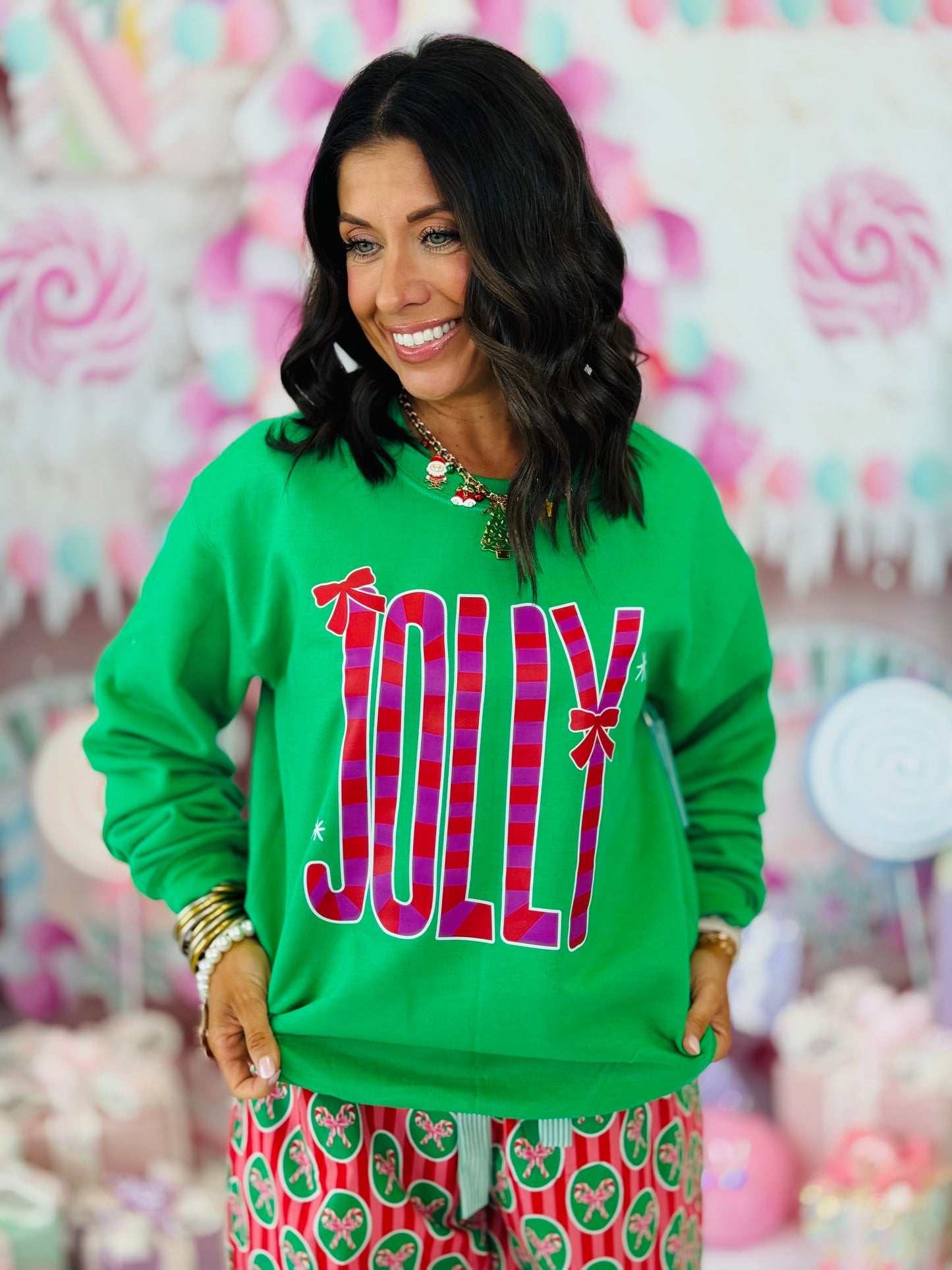 Green Jolly Sweatshirt (Reg. and Plus)