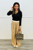 Beige Contrast Double Waist Pants (Reg.)
