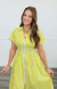 Lime Striped Zip Up Midi Dress (Reg. and Plus)