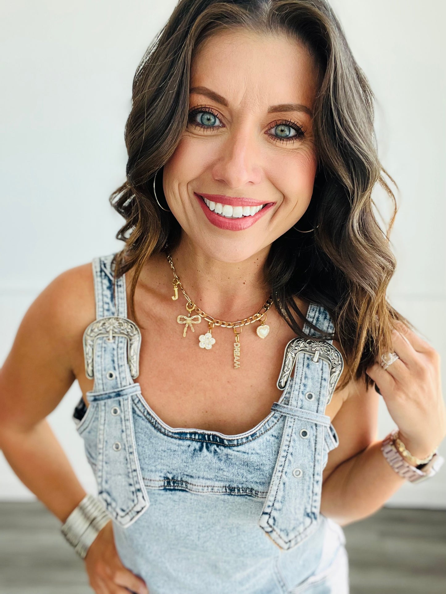 Western Belt Buckle Denim Mini Dress (Reg.)