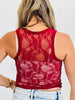 Burgundy Floral Lace Tank Top (Reg.)