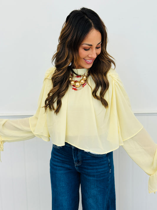 Yellow Cape Long Sleeve Blouse (Reg.)
