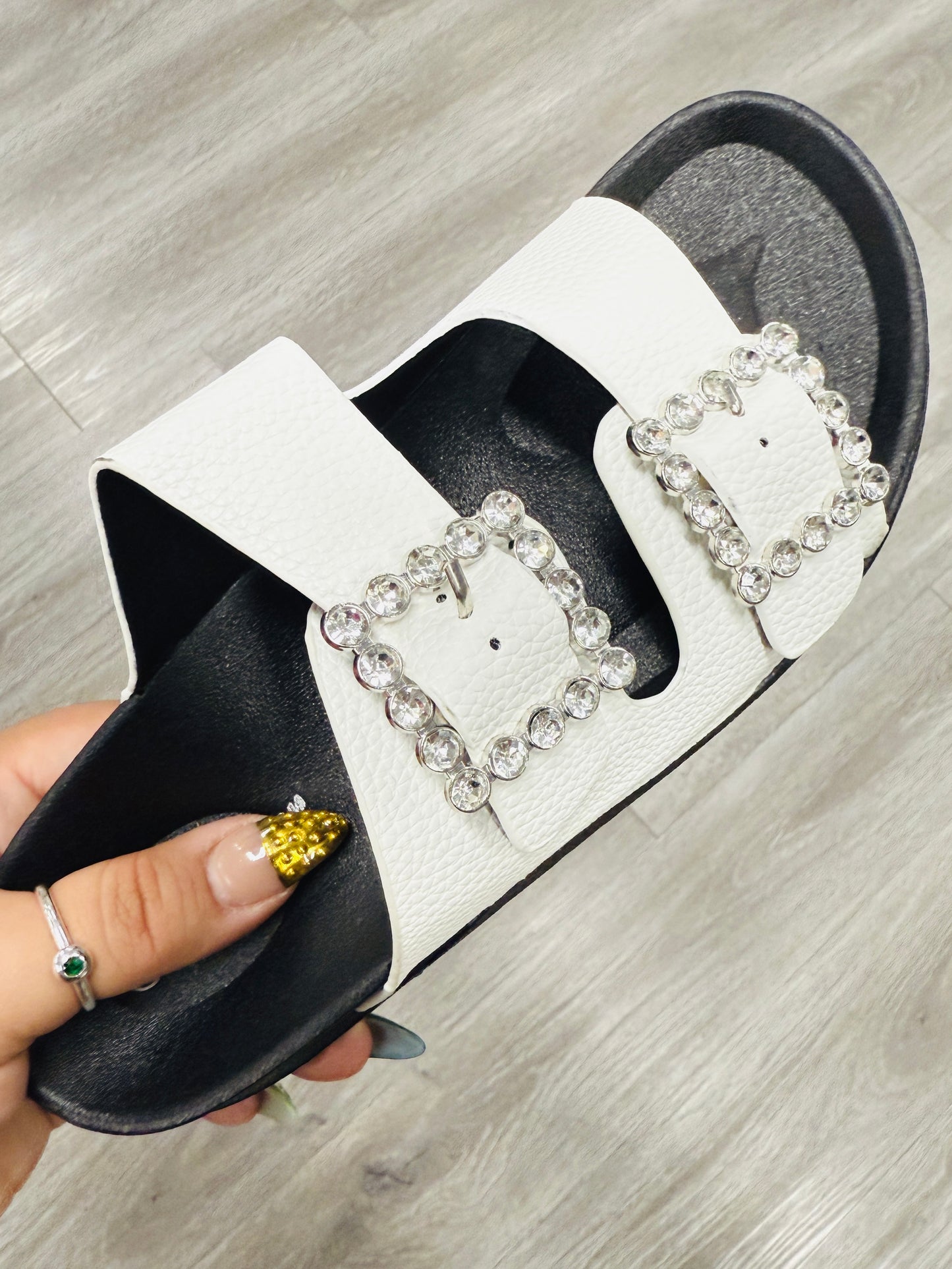 White Crystal Chic Sandals