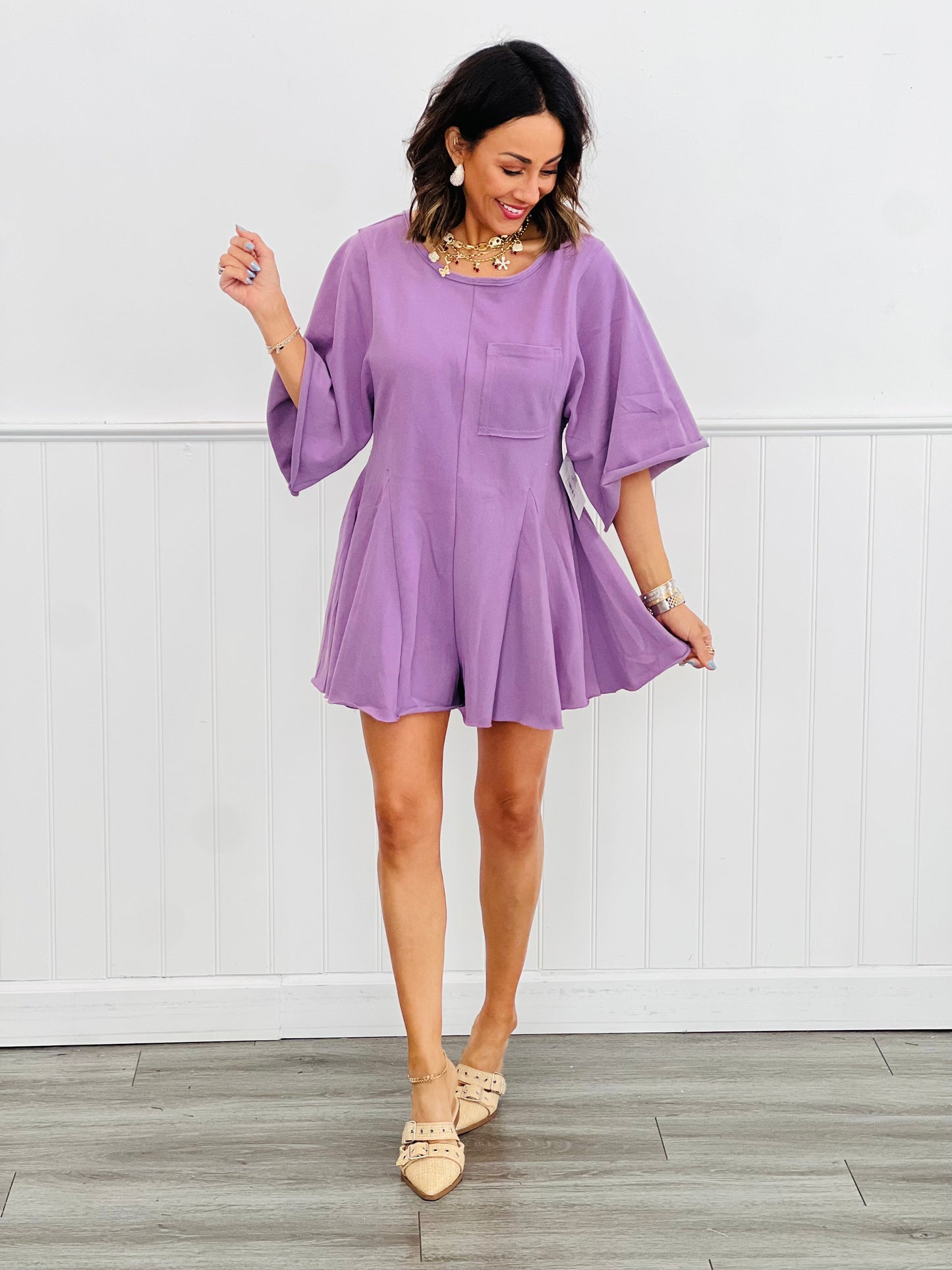 Short Sleeve Jersey Mini Dress (Reg.)- 4 Colors